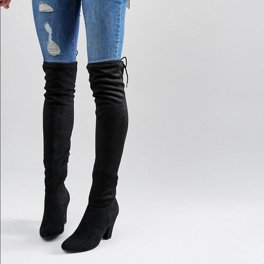 Black Call It Spring over the knee heels.